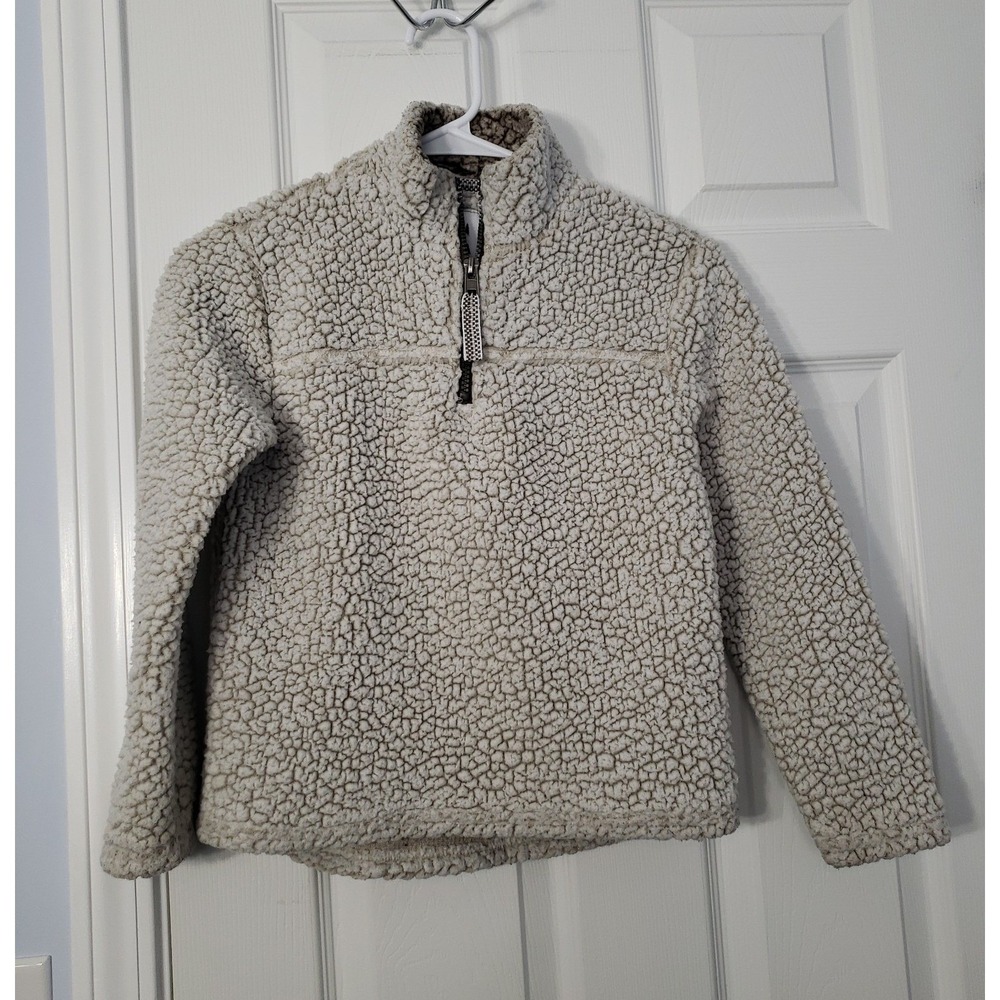 Cuddy Sherpa‎ Womans Pullover with Zipper Size 7/8 Beige